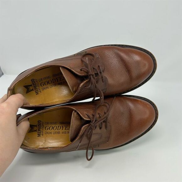 Mephisto Men\'s Brown Pebble Grain Leather Oxford Dress Shoes Size 9 Classic main image 9